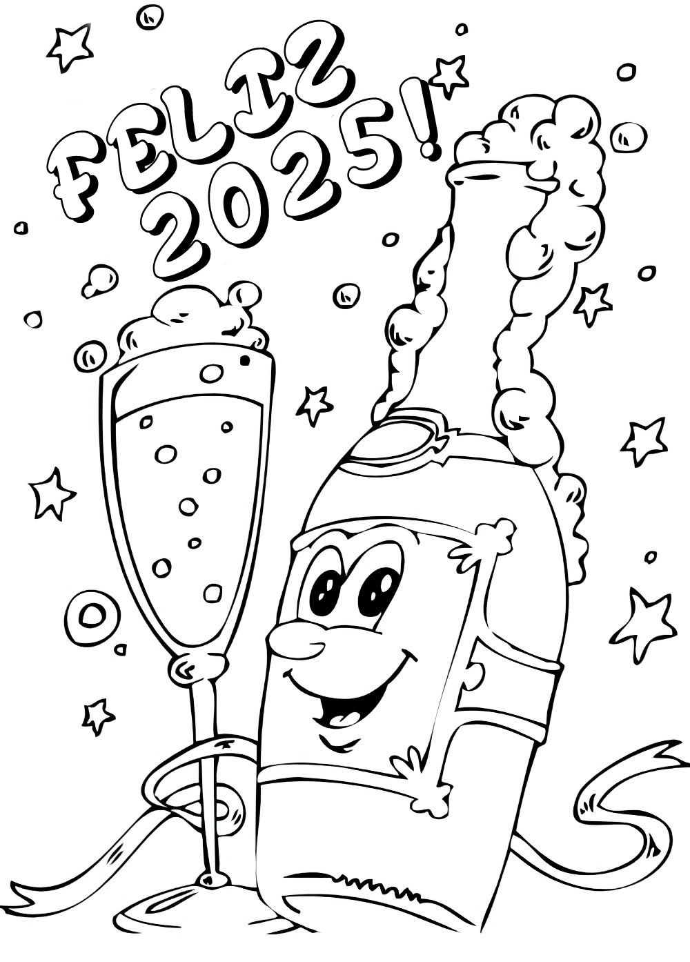 diseño de brindis con champán en Año Nuevo